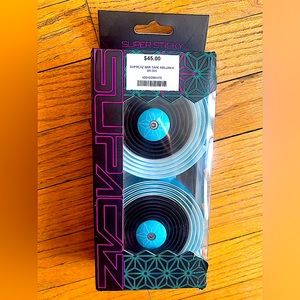 Neon blue and black bike cycling grip bar tape supacaz